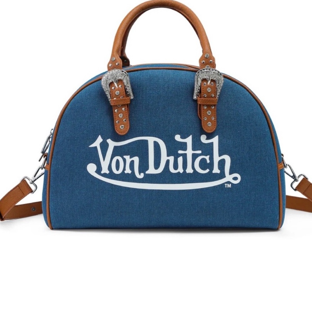 Von Dutch Blue and Tan Duffel Bag - Picture 4 of 4